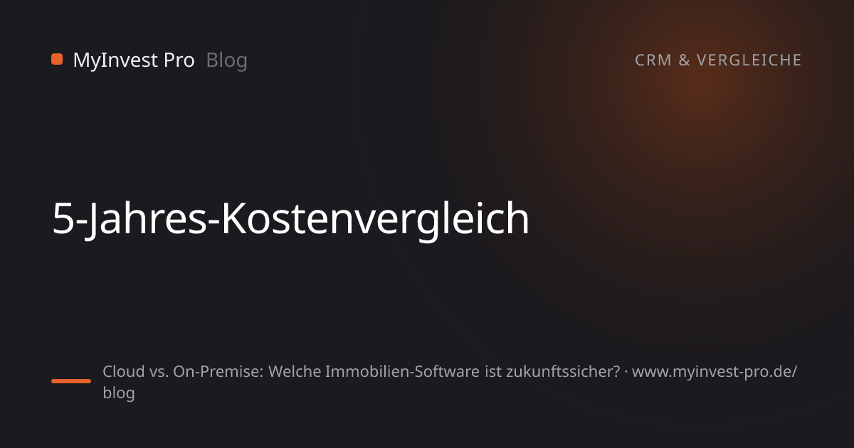 Schlüsselgrafik „5-Jahres-Kostenvergleich“ zum Artikel „Cloud vs. On-Premise: Welche Immobilien-Software ist zukunftssicher?“