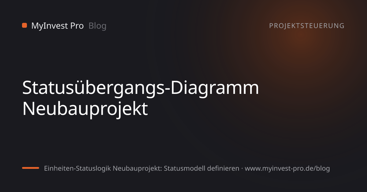 Schlüsselgrafik „Statusübergangs-Diagramm Neubauprojekt“ zum Artikel „Einheiten-Statuslogik Neubauprojekt: Statusmodell definieren“