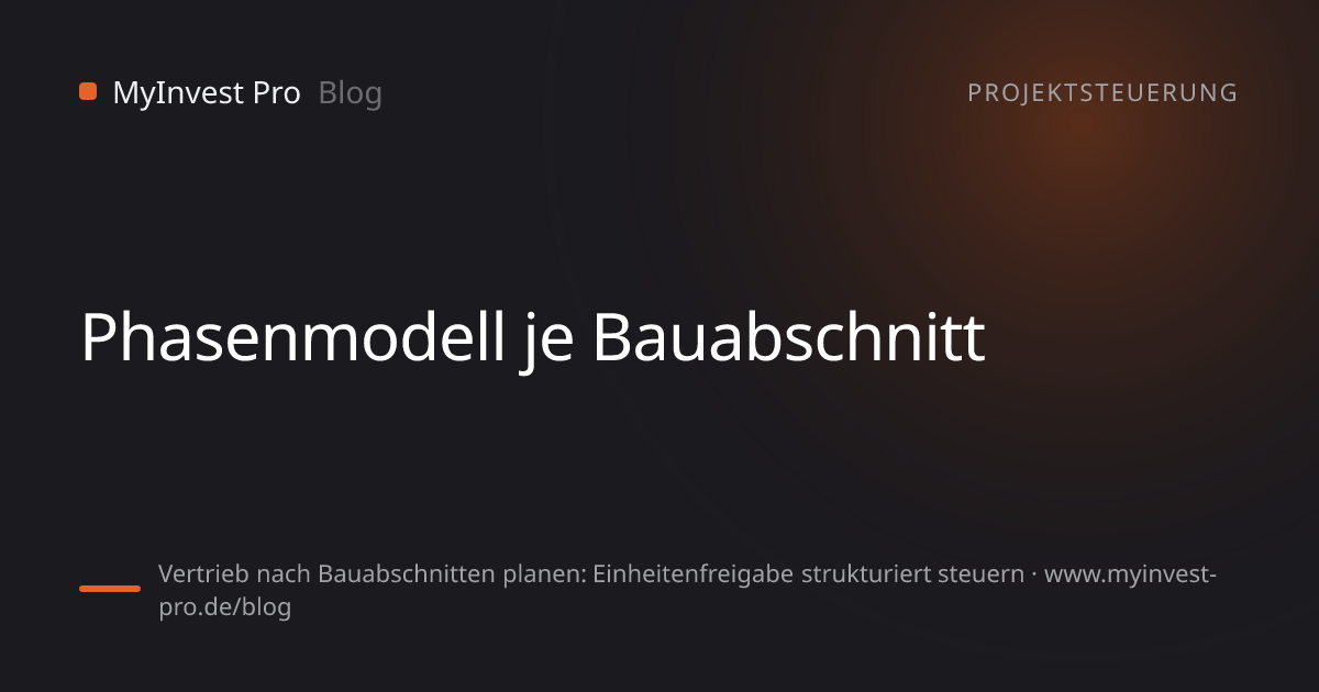 Schlüsselgrafik „Phasenmodell je Bauabschnitt“ zum Artikel „Vertrieb nach Bauabschnitten planen: Einheitenfreigabe strukturiert steuern“