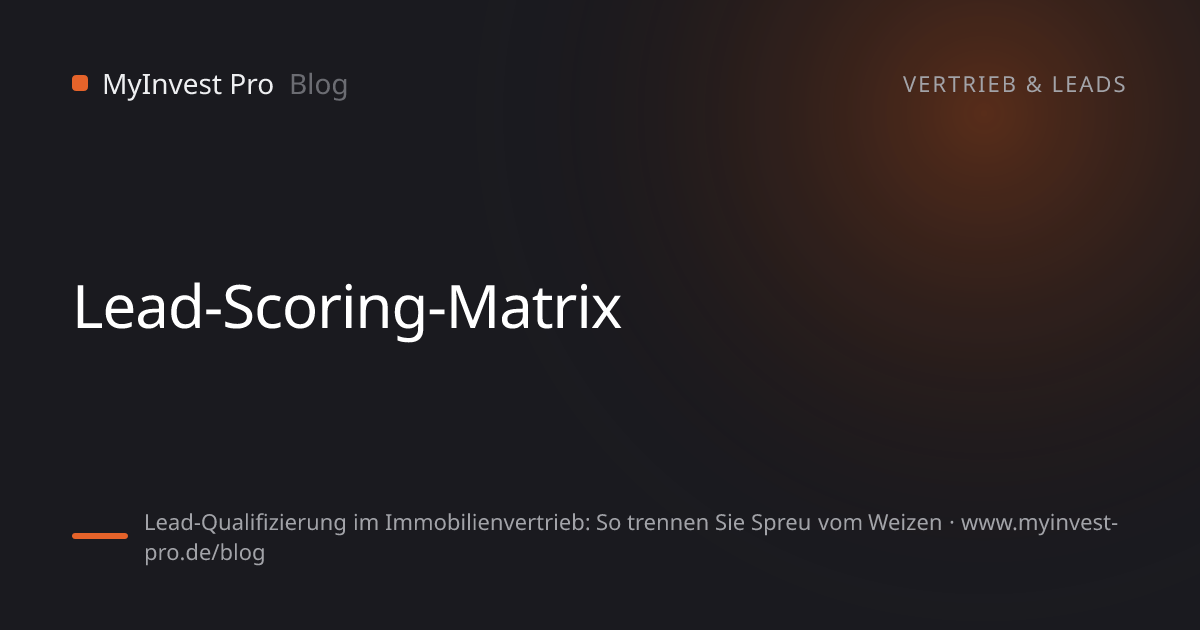 Schlüsselgrafik „Lead-Scoring-Matrix“ zum Artikel „Lead-Qualifizierung im Immobilienvertrieb: So trennen Sie Spreu vom Weizen“