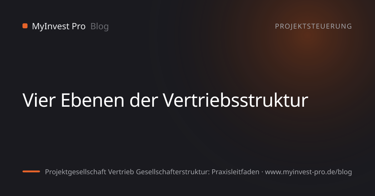 Schlüsselgrafik „Vier Ebenen der Vertriebsstruktur“ zum Artikel „Projektgesellschaft Vertrieb Gesellschafterstruktur: Praxisleitfaden“