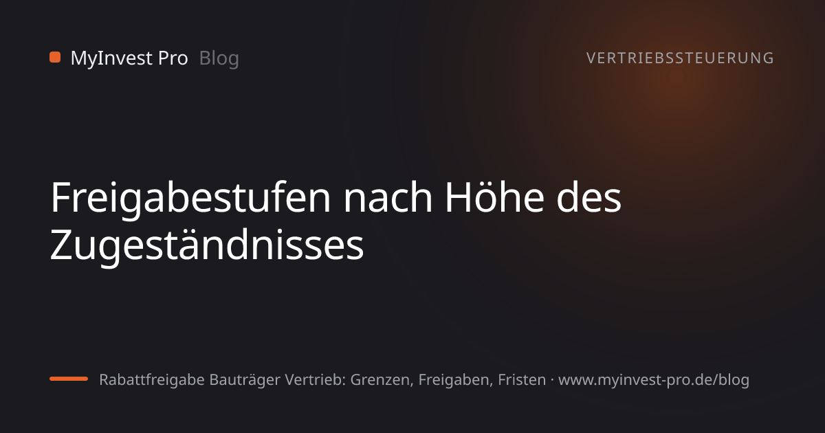 Schlüsselgrafik „Freigabestufen nach Höhe des Zugeständnisses“ zum Artikel „Rabattfreigabe Bauträger Vertrieb: Grenzen, Freigaben, Fristen“