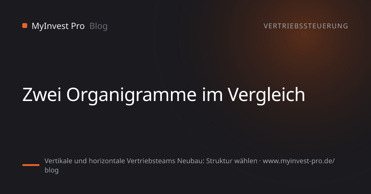 Schlüsselgrafik „Zwei Organigramme im Vergleich“ zum Artikel „Vertikale und horizontale Vertriebsteams Neubau: Struktur wählen“