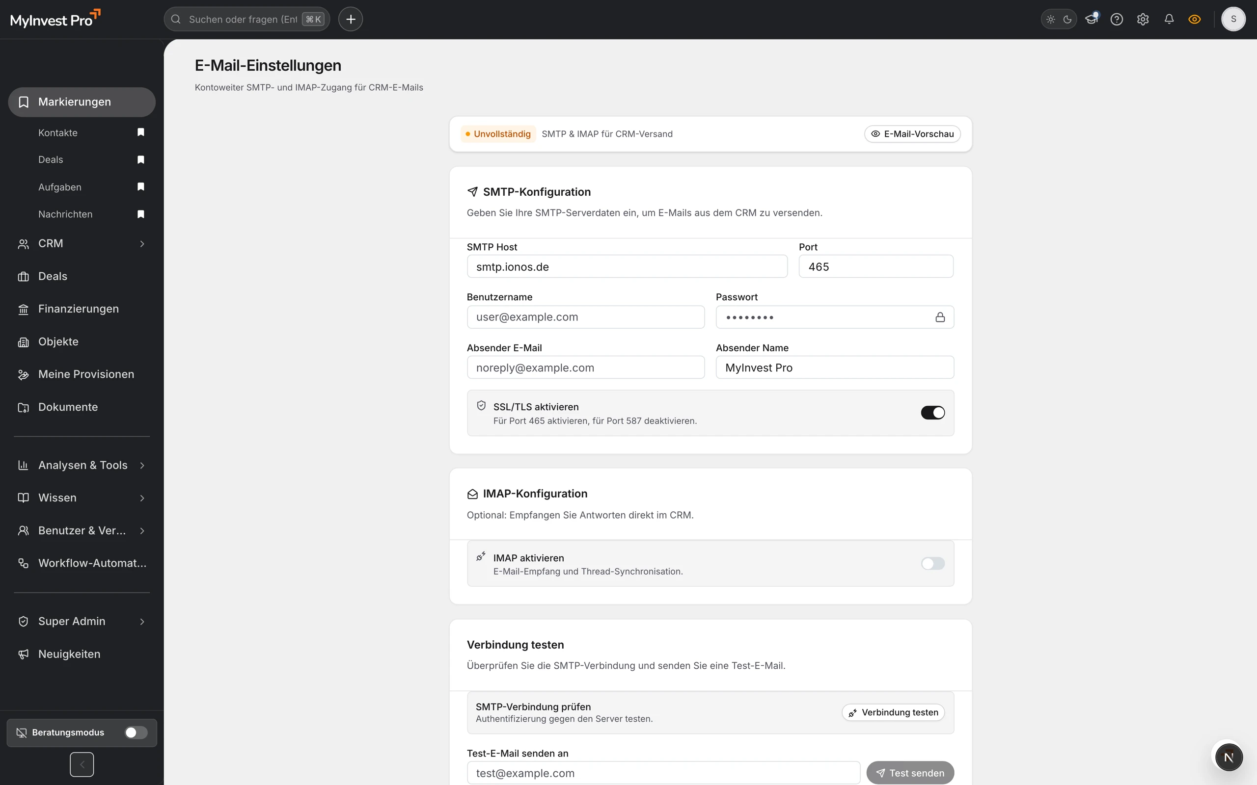 E-Mail-Integration mit CRM-Kontext und Synchronisierung
